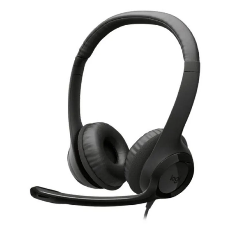 Auriculares Logitech H390 con cable USB-A para llamadas y música, diadema y micrófono, color negro 981-001576