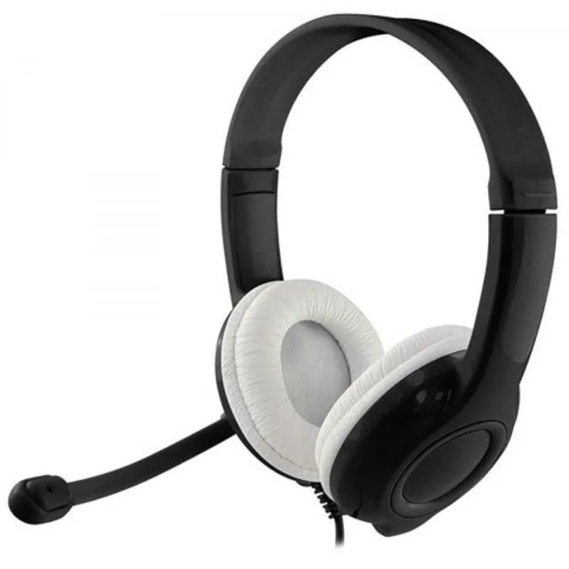Auriculares Media-Tech Epsilon MT3573 con cable USB, control en línea, llamadas y música, negros MT3573