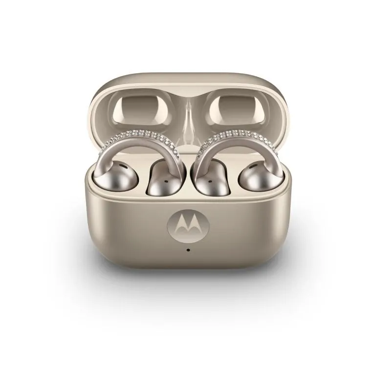 Auriculares Motorola moto buds loop inalámbricos Bluetooth con Cancelación de Ruido, micrófono y protección repelente al agua, color beige PG38C07172