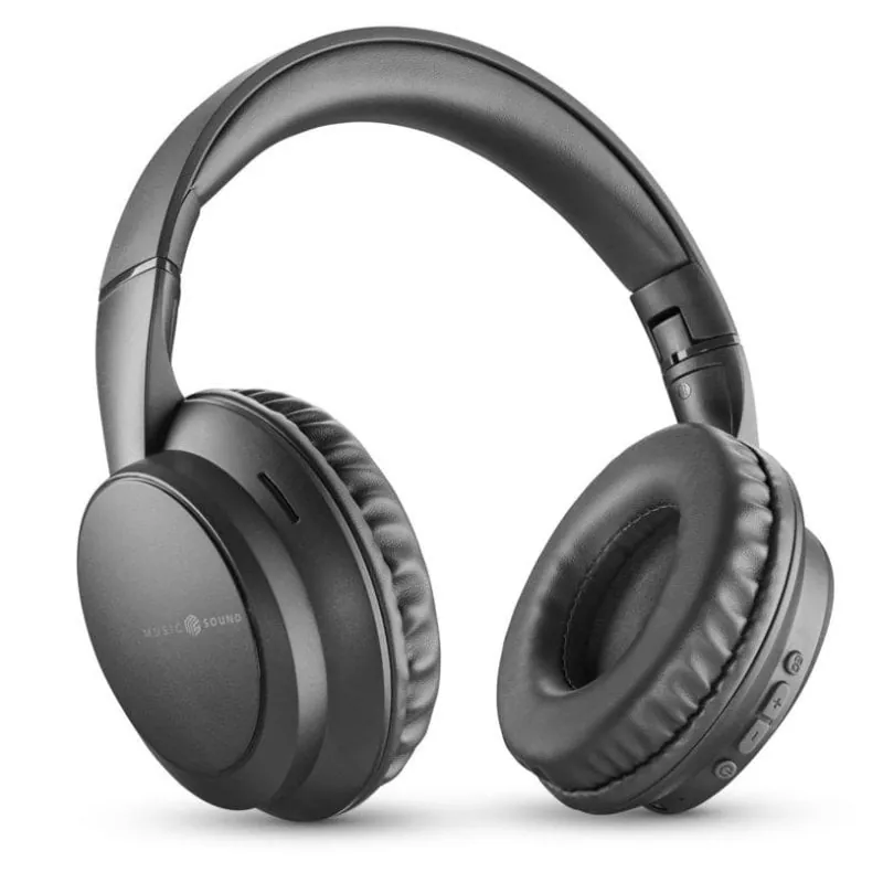 Auriculares Music Sound Boost inalámbricos Bluetooth con 3 modos EQ, micrófono y plegables negros BTHEADBMSBOOSTK