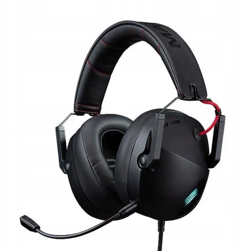 Auriculares NO NAME Piloto 5 con cable USB para gaming con cancelacion de ruido y retroiluminacion RGB negros 4897093961389