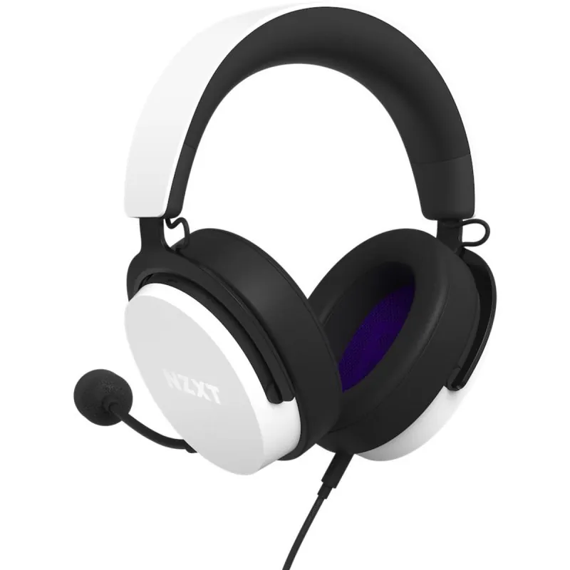 Auriculares NZXT con cable micrófono desmontable Hi-Res aislamiento ruido blancos AP-WCB40-W2