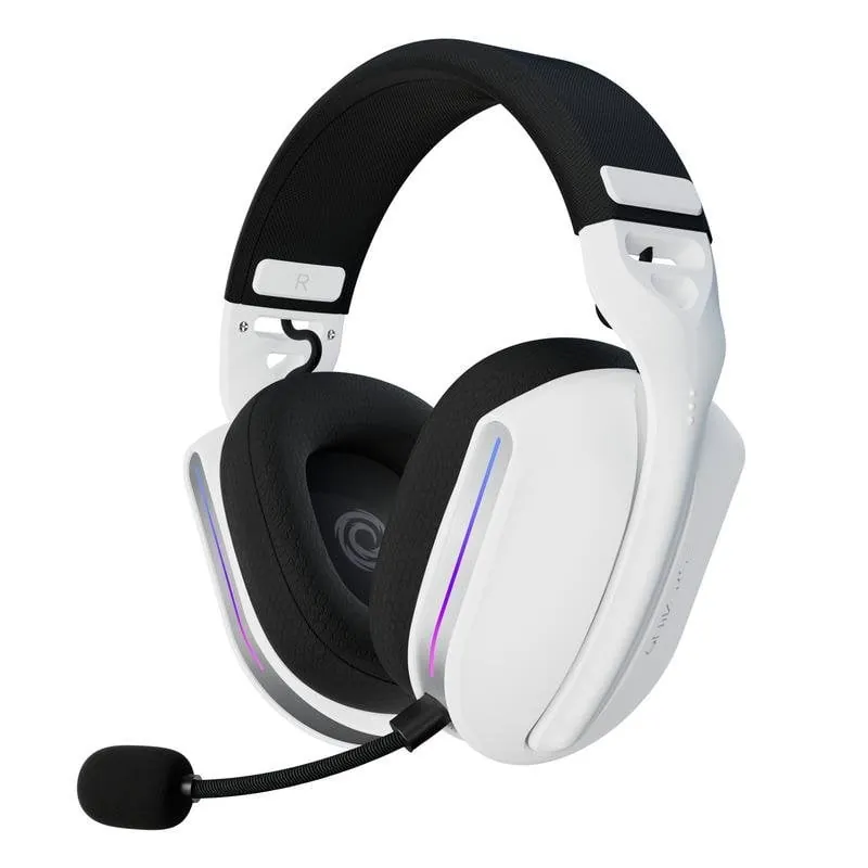 Auriculares ONiVERSE Polaris inalámbricos y con cable Gaming multiplataforma con Bluetooth, USB-C y LED, blancos ONIHSBT1-MLT-WHT