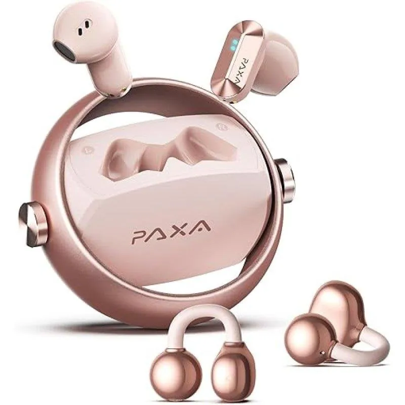 Auriculares Paxa inalámbricos Bluetooth 6.0 2 en 1 Clip y In-ear Oro Rosa 3223354414805