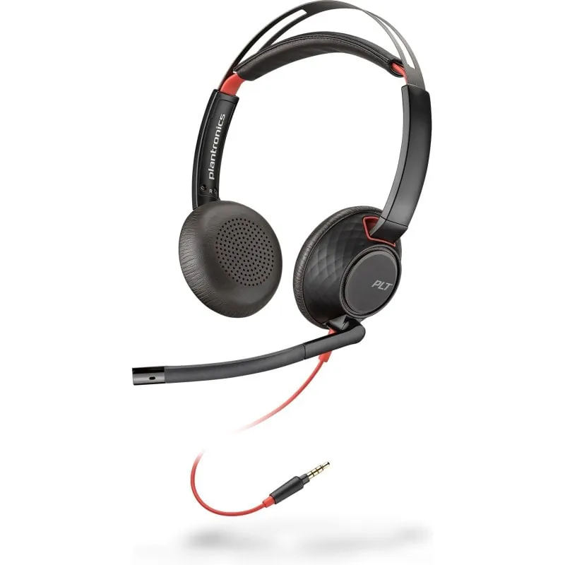 Auriculares POLY con cable 3.5 mm con micrófono retráctil y diseño circumaural negro 85Q68AA