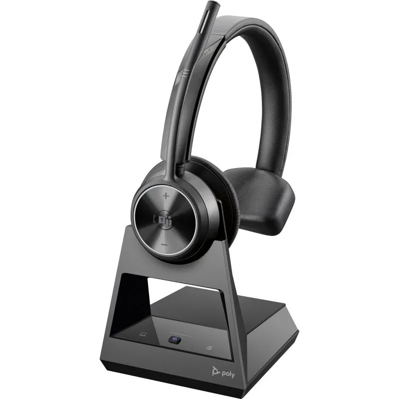Auriculares Poly inalámbricos DECT con Micrófono Retráctil y Larga Autonomía, Negro 8D3K7AA