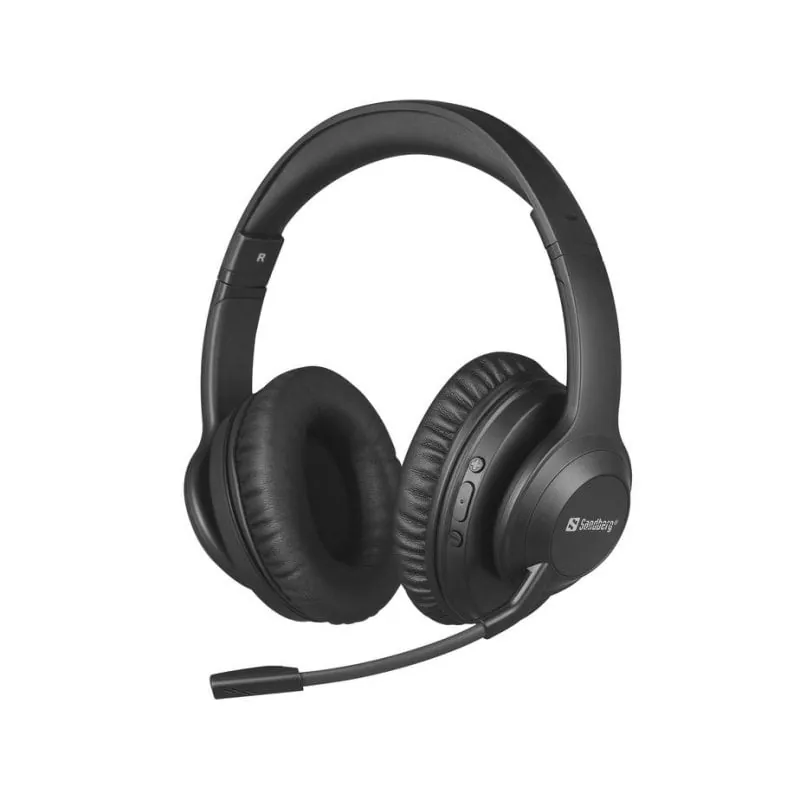 Auriculares Sandberg 126-45 inalámbricos Bluetooth con Cancelación de Ruido, Micrófono y 24h autonomía, negro 126-45