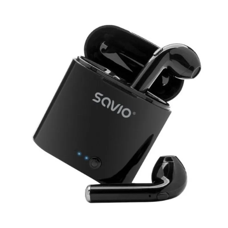 Auriculares Savio inalámbricos Bluetooth 5.0 con micrófono integrado y base de carga A0054483