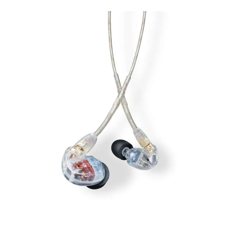 Auriculares Shure SE535 con cable, conectividad jack 3,5 mm, para escenario y estudio, triple driver, aislamiento de ruido, color transparente SE535-CL-EFS
