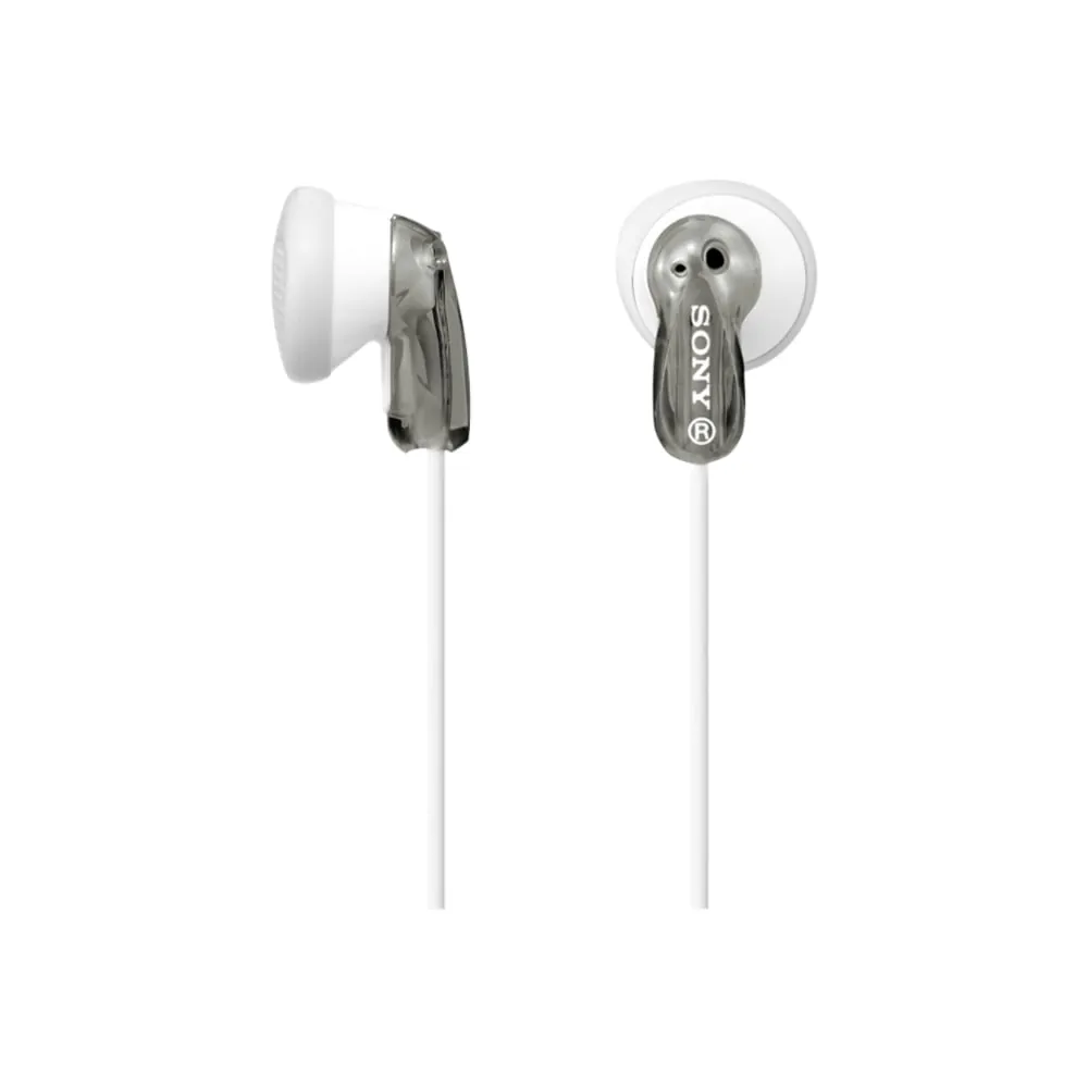 Auriculares Sony con cable, graves potentes, intraurales, gris y blanco, sin micrófono MDRE9LPH