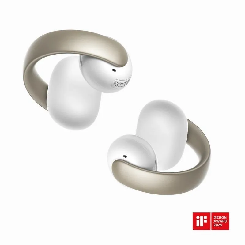 Auriculares SOUNDCORE Aeroclip inalámbricos True Wireless Bluetooth 5.4 para llamadas, música y deporte Champán Blanco A3388G21