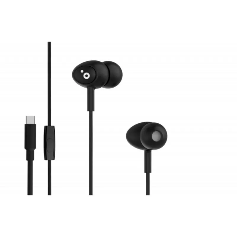 Auriculares Sunstech con cable USB-C, Micrófono, Estéreo, Negros BEATCBK