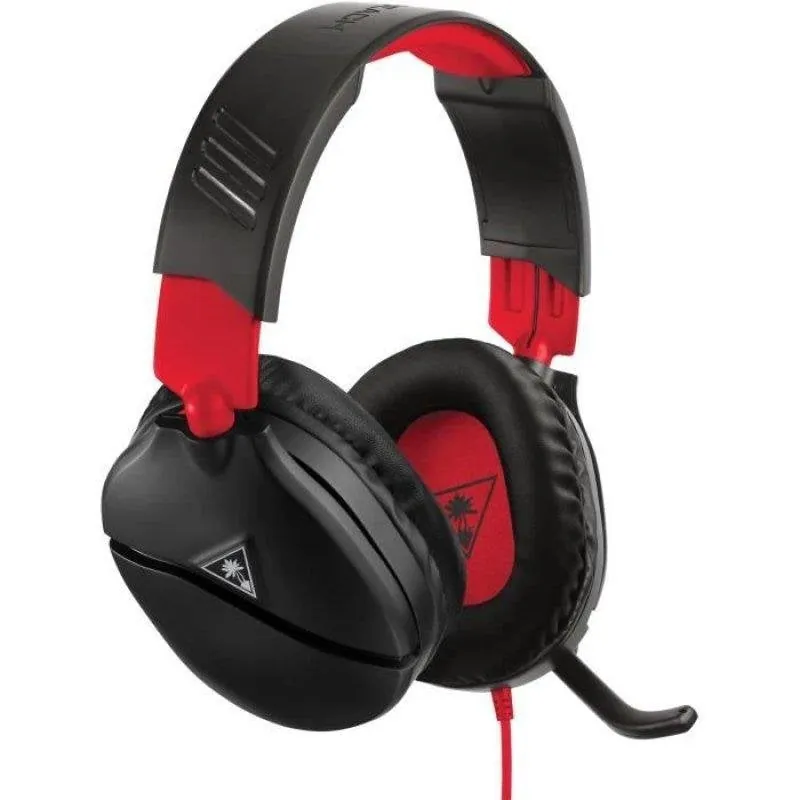 Auriculares Turtle Beach Recon 70 con cable Jack 3,5 mm Gaming Micrófono Flip-to-Mute Negro Rojo TBS-8010-02