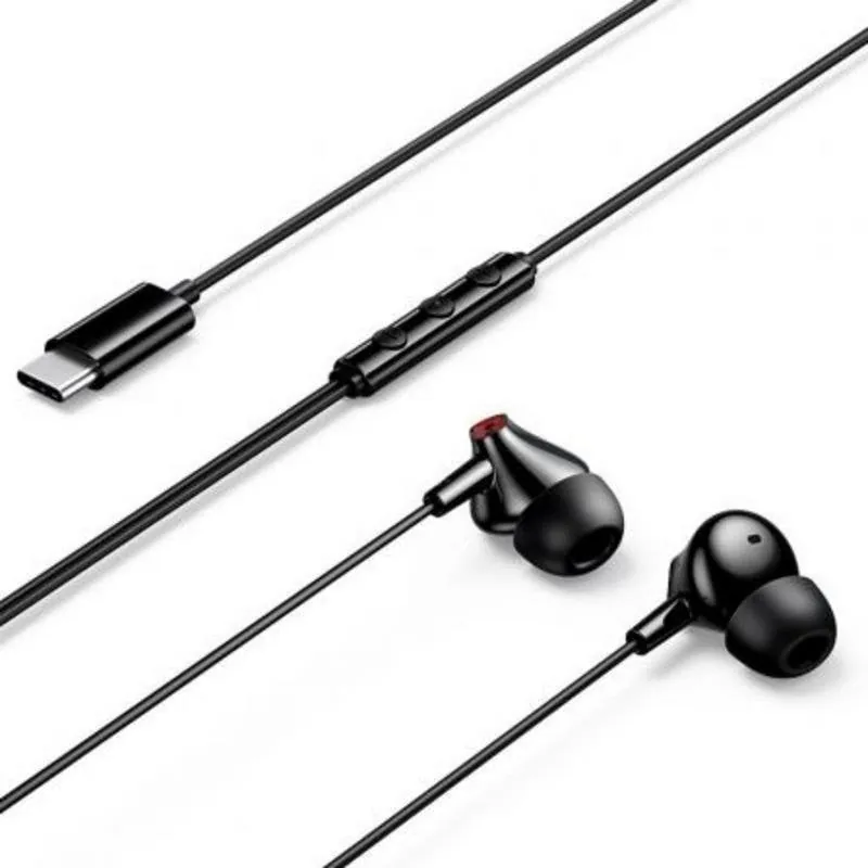Auriculares Vention Echo Lite con cable USB-C In-Ear Micrófono Negros GBBBAV
