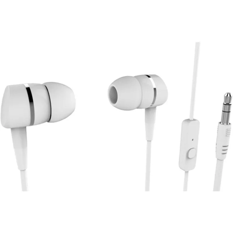 Auriculares Vivanco Smartsound con cable, control multifunción, micrófono en línea, blanco 38010