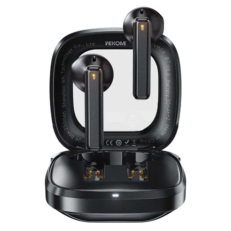 Auriculares Wekome WK-VB09 True Wireless Bluetooth 5.3 Circumaurales Negros 6941027645130