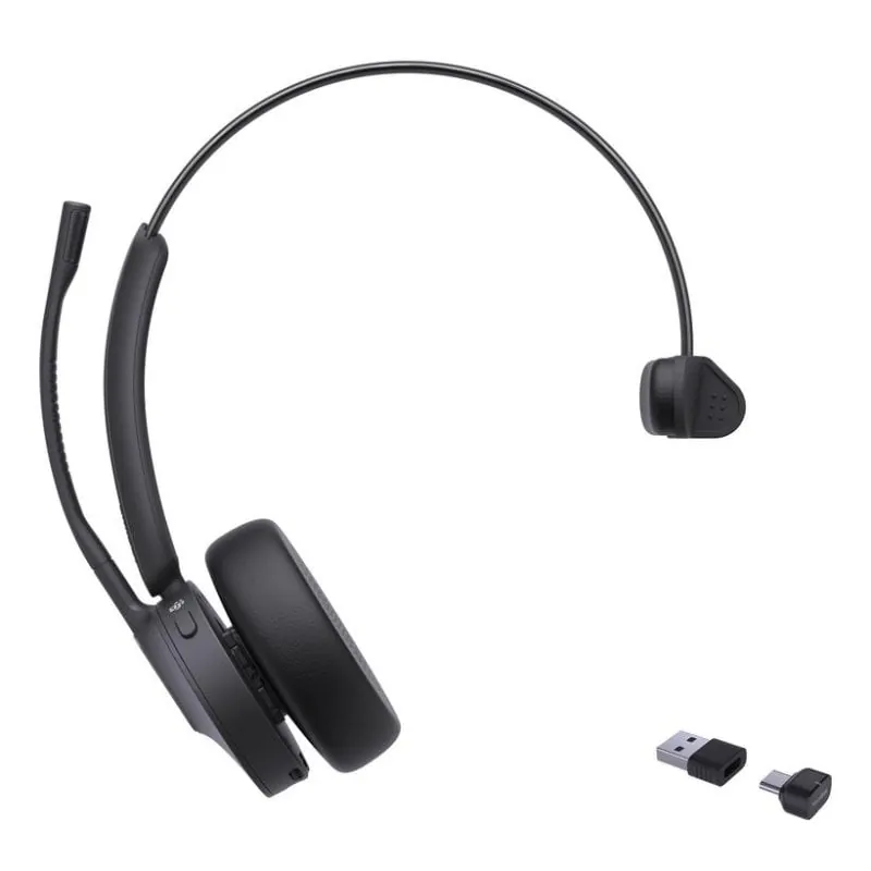 Auriculares Yealink BH70 Mono Teams con cable USB-C/USB-A para oficina con Cancelación de Ruido, micrófono boom y control en auricular, color negro 1208705