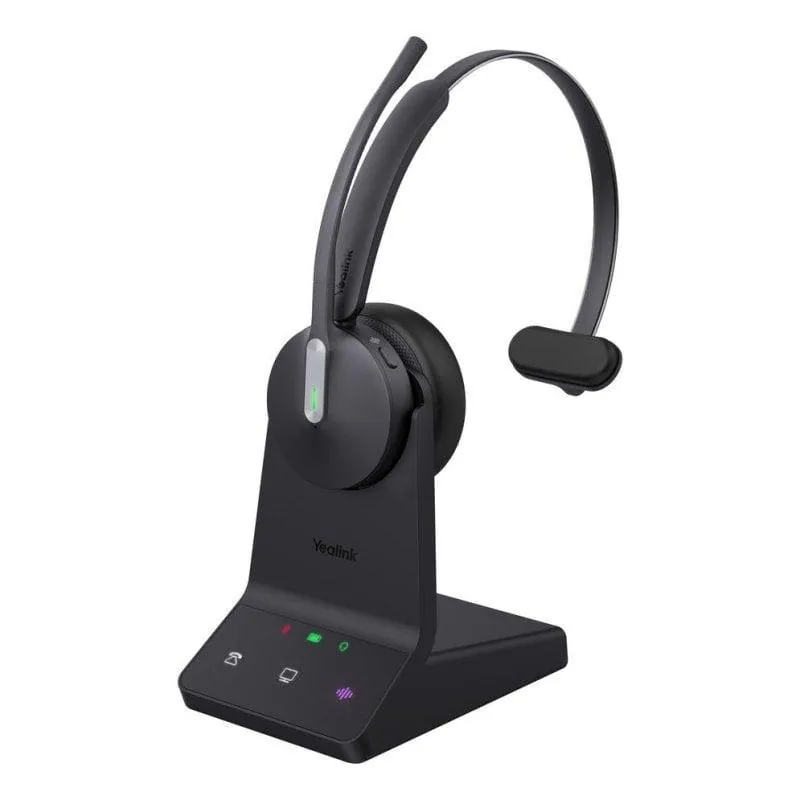 Auriculares Yealink WH64 Mono UC inalámbricos Bluetooth para oficina con cancelación de ruido negros WH64 MONO UC