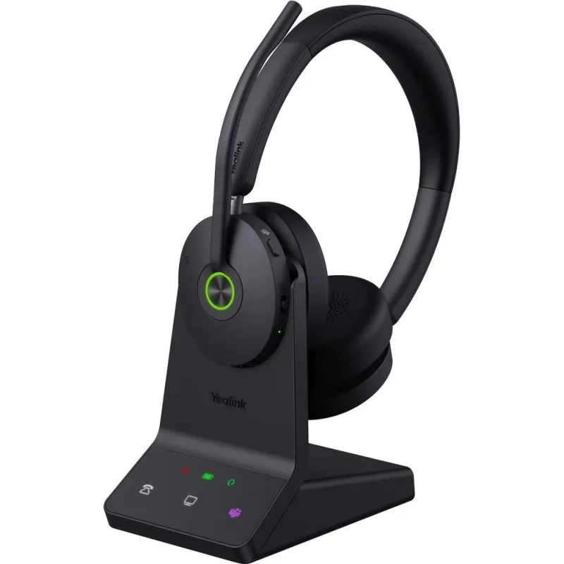 Auriculares Yealink WH68 UC inalámbricos Bluetooth y USB-C para oficina con Cancelación de Ruido y micrófono, negros WH68 UC
