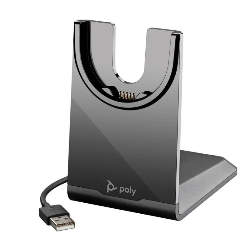 Base de carga Poly Voyager USB-A para auriculares, soporte de recarga, color negro 783R6AA
