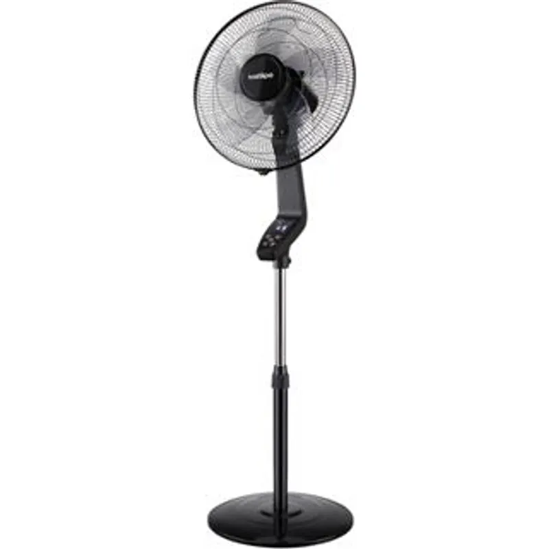 Bastilipo - Ventilador De Pie Con Mando A Distancia, 50w, Base Redonda, Gama Premium, Modelo Coin Black 30852