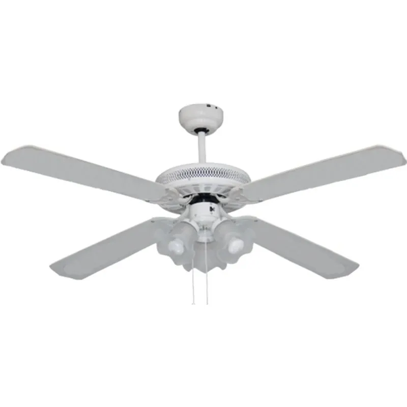 Bastilipo - Ventilador De Techo Clásico, Tres Tulipas 3xe27, 60 W, Color Blanco, 132 Cm De Diámetro, Alicante Blanco 65681