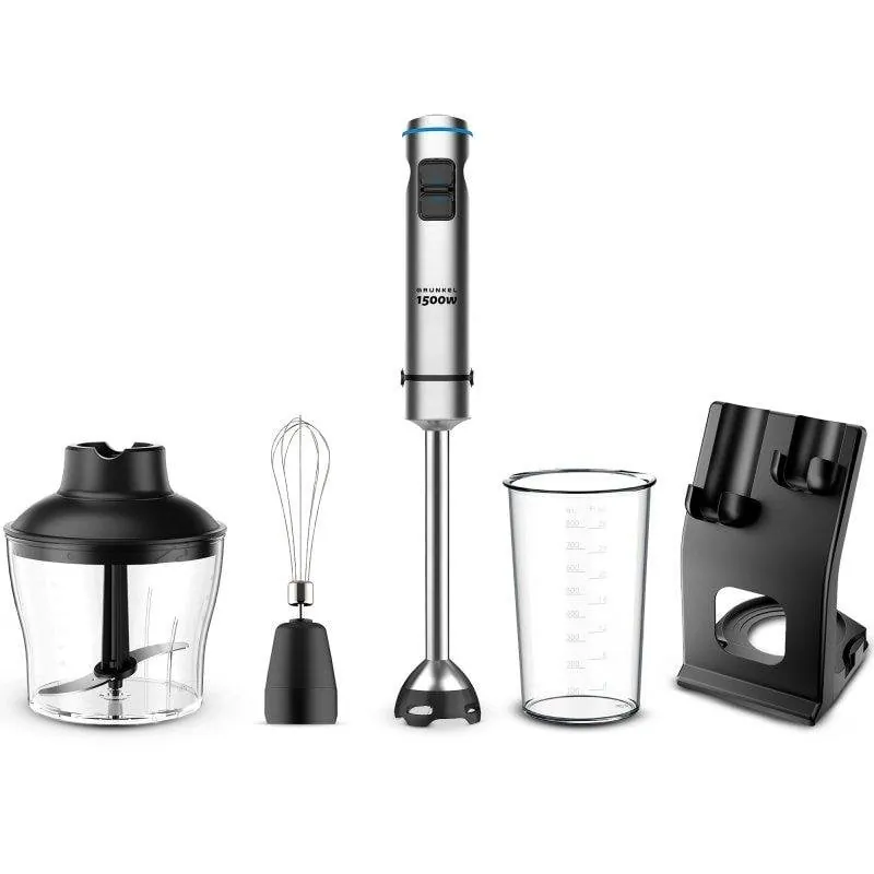 Batidora de mano Grunkel BM-1500Set 1500W 4 cuchillas Turbo vaso 800ml accesorios BM-1500SET