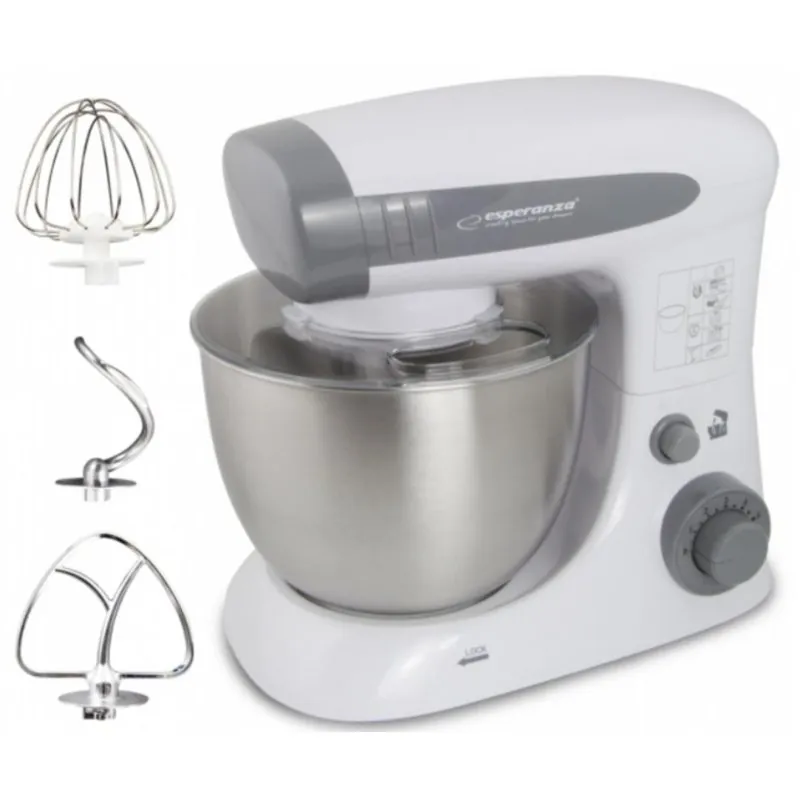 Batidora de varillas Esperanza EKM024 Gris 800W 4L acero inoxidable 6 velocidades EKM024
