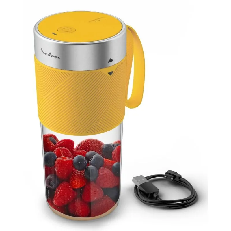 Batidora de vaso portátil Moulinex Lightmix LM1C0210 0.3L batería acero amarillo LM1C0210