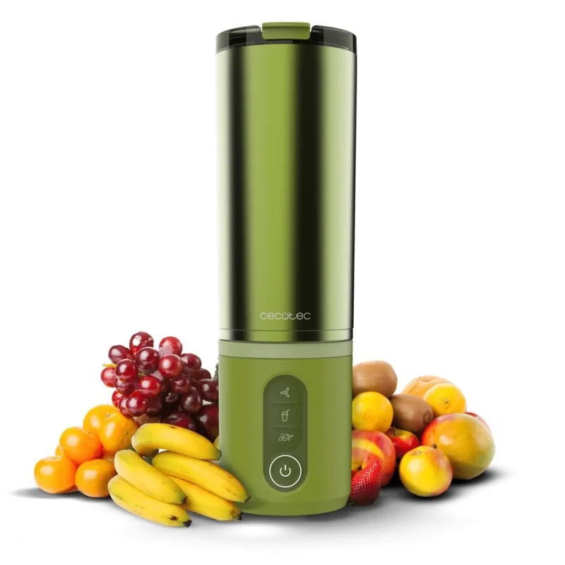 Batidora Power Titanium Shake2Go Olive Steel Vaso metal 600ml 180W A01_EU01_123293