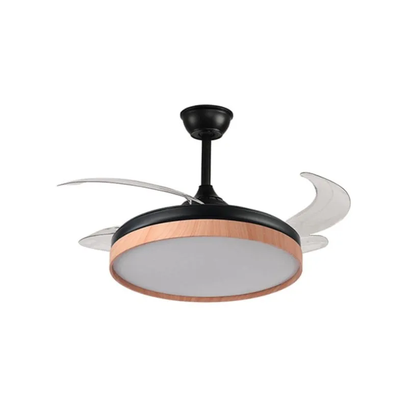 Bel Air Cosmos Mini Ventilador de Techo 48W 91cm 4 Aspas Retráctiles Negro/Madera B-28400-40 BK