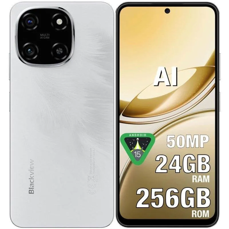 Blackview Color 6 8GB 256GB 6.67" IPS 90Hz 4G Dual SIM Batería 5000mAh Carga Rápida 18W Android 15 Blanco Blackview_Color-6_8GB+256GB_white(nocharger)