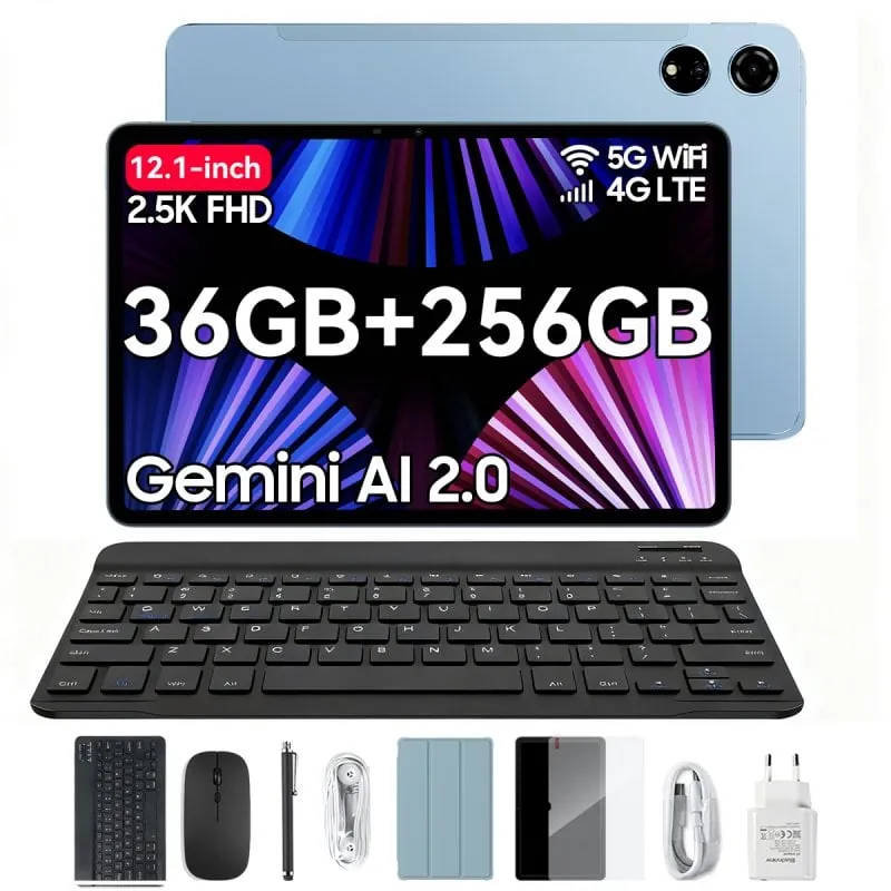 Blackview Mega 3 12GB/256GB, MTK G100, 2.5K 12.1 Pulgadas Más Grande, 4G Android 15 8800 Mah, Azul MEGA3(12+256)-BLUE
