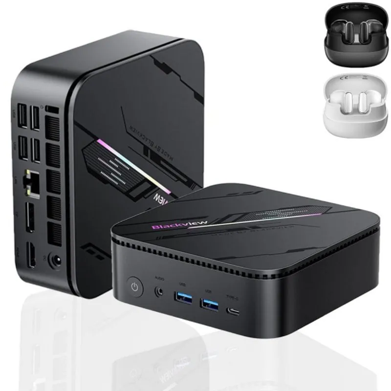 Blackview MP100 Pro Intel Core i5-12450H 16GB 1TB SSD Wi-Fi 6 Windows 11 Pro + Auriculares MP100PRO(16+1TB)I5-BLACK+AIRBUDS20