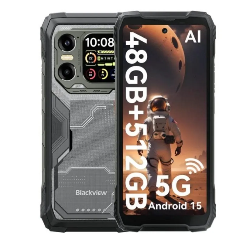Blackview XPLORE 1 16GB 512GB 6.78" IPS 120Hz 5G Dual SIM Cámara 64MP NFC IP69K Android 15 Negro XPLORE1(16+512)-BLACK