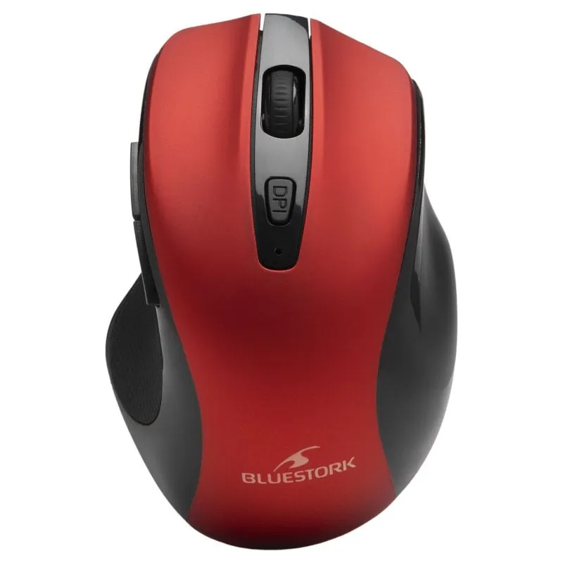 Bluestork Office 75 WL Ratón Óptico Inalámbrico Bluetooth 1600 DPI Rojo M-WL-OFF75-RED