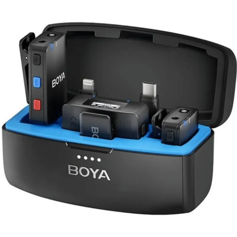 Boya Boyamic Sistema de Micrófonos Inalámbricos Rango 200m USB-C/Lightning/Jack 3,5MM Negros BOYAMIC