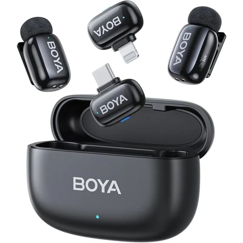 Boya Mini-12 Micrófono 5g Dual 100m Cancelación Ruido Lightning/usb-c 30h Negro mini-12