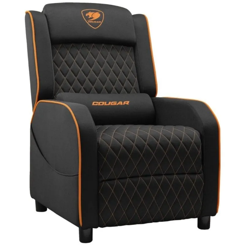 Butaca Gaming COUGAR Ranger One armazón acero, reclinable, soporte lumbar, hasta 150 kg, Negro/Naranja 3MRAOORB.0001