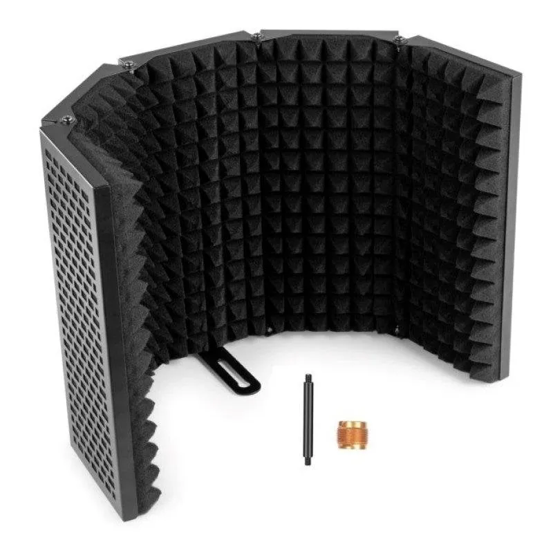 Cabina acústica portátil Sedna para estudio con patas integradas y adaptador de rosca, color negro 5908249831278