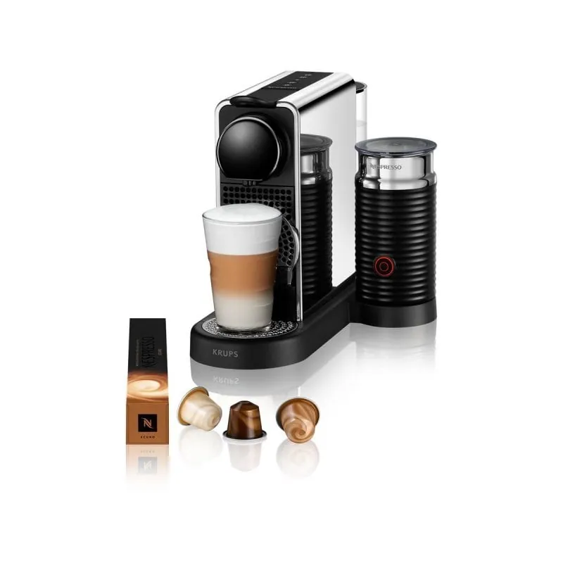 Cafetera Cápsulas Krups Nespresso Citiz Platinum XN630D 1L 19 bares con espumador XN630D10