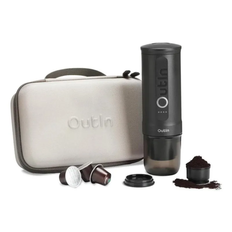 Cafetera de Cápsulas Outin OTEM-01-SG-Bag 7500 mAh 20 Bares Gris OTEM-01-SG-BAG