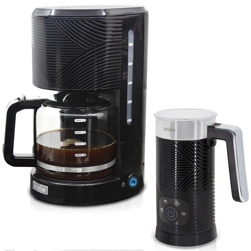 Cafetera de Goteo Briebe Skt1188blk Elegance 10 Tazas con Espumador de Leche 4 Funciones 805046
