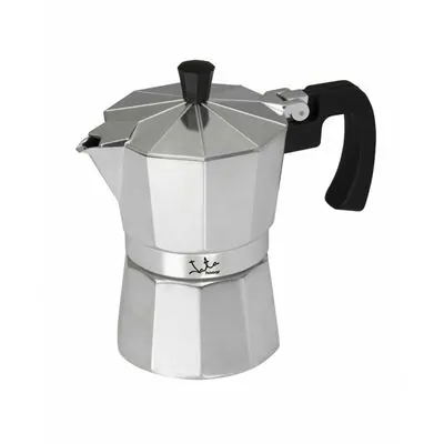 Cafetera Italiana Aluminio 3 tazas Plateado interior anti oxido facil limpieza CCA3