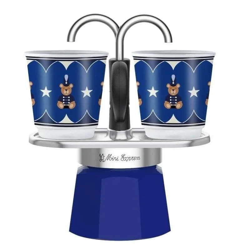 Cafetera Italiana Bialetti 0005349 2 tazas aluminio color negro y azul 0005349