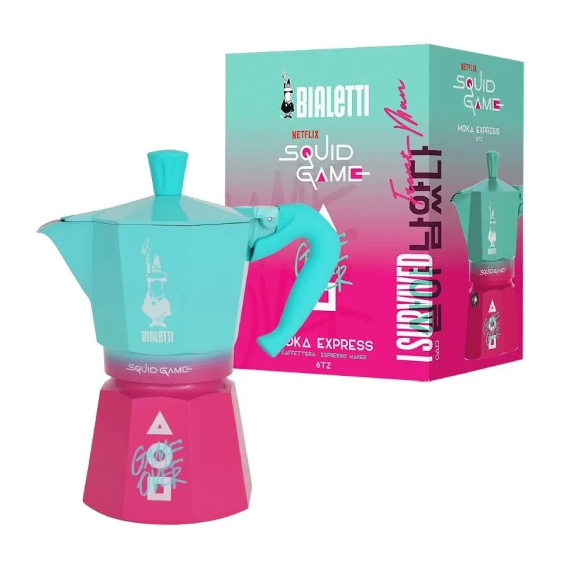 Cafetera Italiana Bialetti 0005393 Moka Express 6 tazas Azul Rosa aluminio 0005393