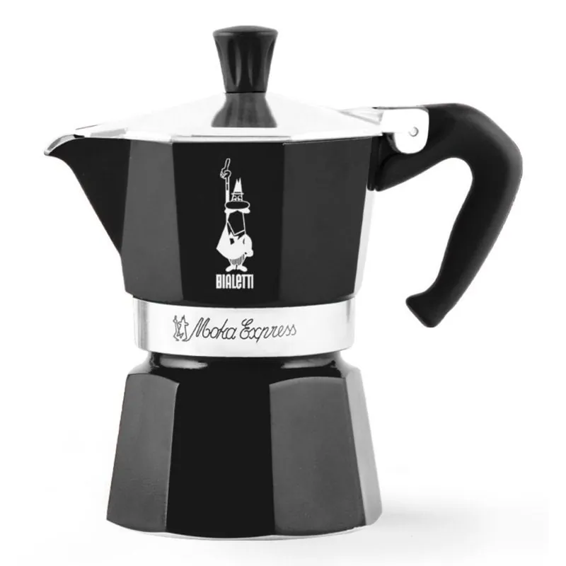 Cafetera Italiana Bialetti Moka Express Negra Aluminio 3 tazas 1 pieza 04-4952