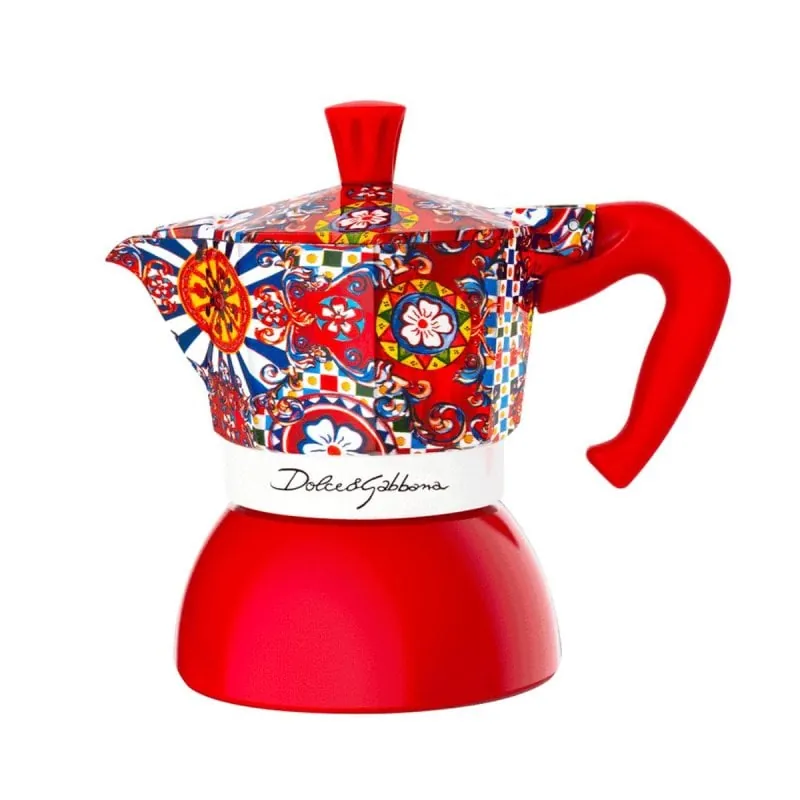 Cafetera Italiana Bialetti Moka Induction Dolce&Gabbana 2 Tazas 0.09L Acero/Aluminio Decorada 5337