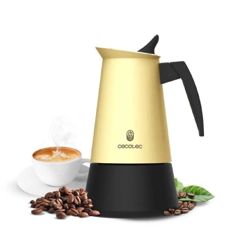 Cafetera Italiana Cecotec Piccolina 600 Beige 300ml 6 tazas acero inoxidable 8447420147359