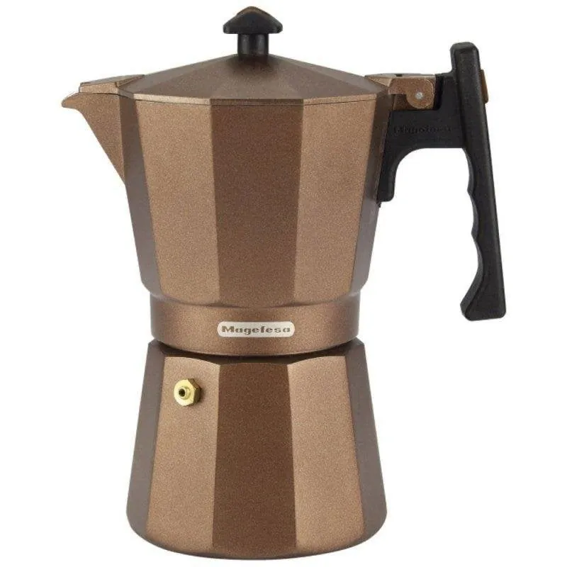 Cafetera Italiana Magefesa Jamaica 12 tazas aluminio inducción asa baquelita 8429113336509